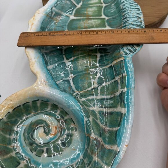 Pier 1 Large Melamine Seahorse Shaped Tray Server Chip N Dip 19" x 8" Spikey pla - Picture 10 of 11